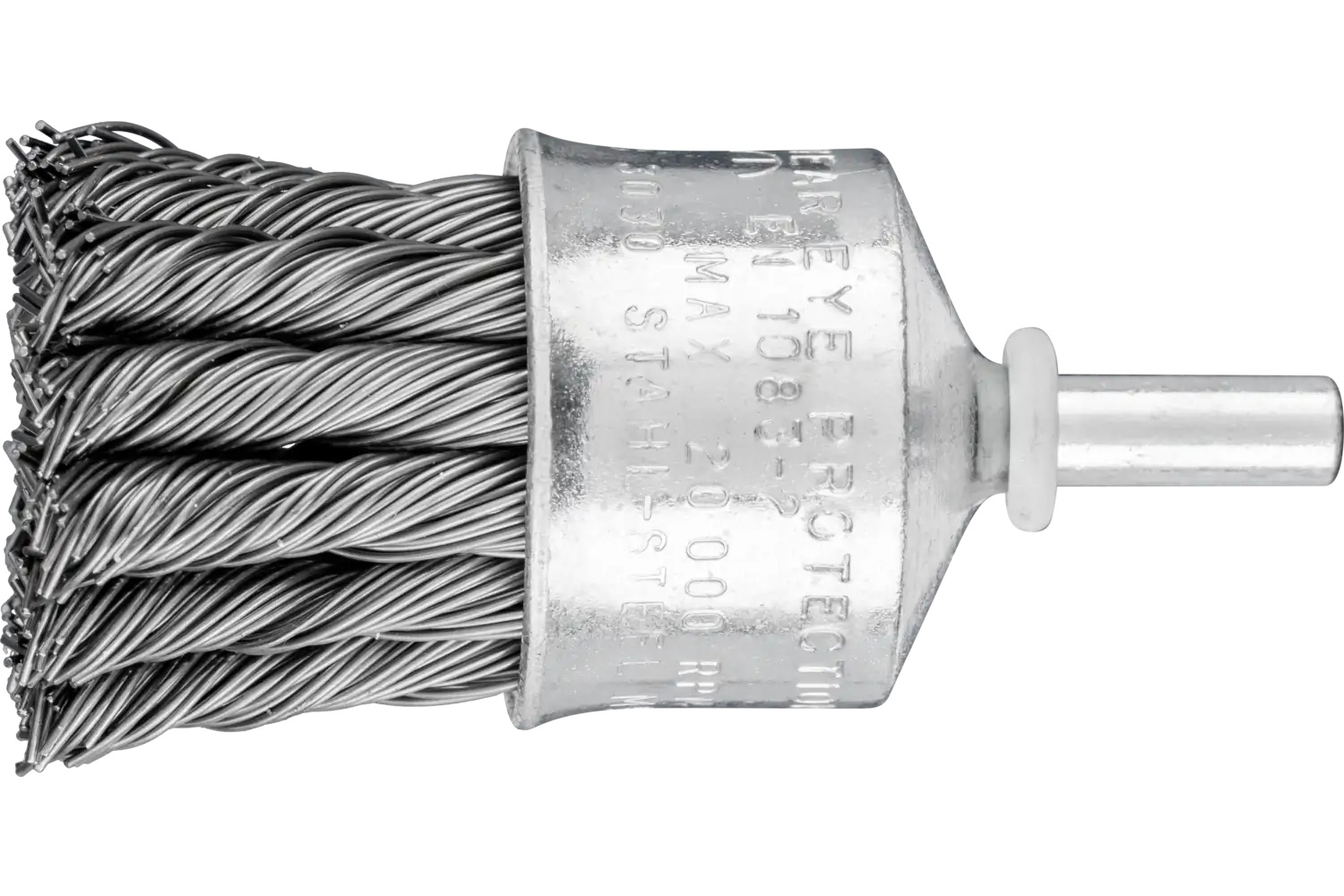 Picture of Pferd Knot Wire End Brush 1" Dia. Flared Cup .020 Carbon Steel 1/4" Shank